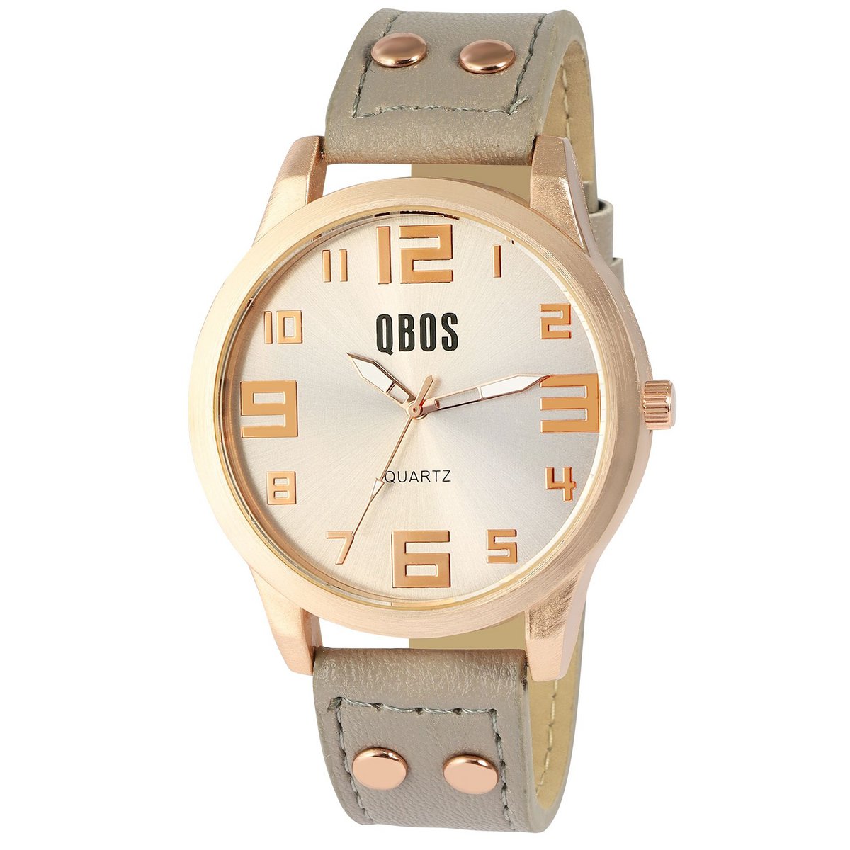 Zegarek unisex QBOS z paskiem z imitacji skóry