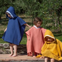 Poncho Bagno Bambino Nido d'Ape Giallo Ocra