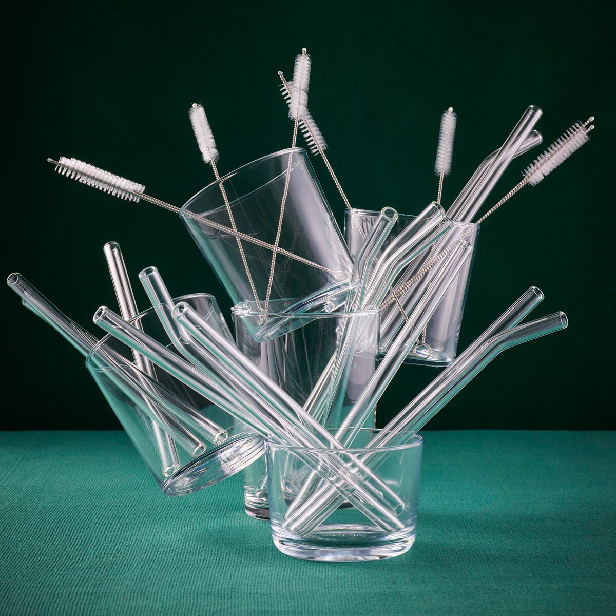 Glas Strohhalme, 6er Set