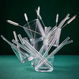Pajitas de cristal, juego de 6