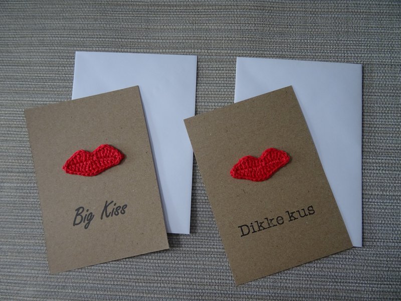 Big Kiss, Dikke kus kaart, Gehaakte kaart