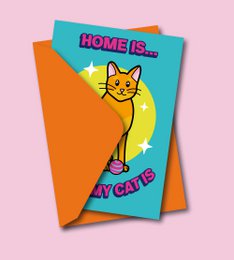 Home Is Where My Cat Is Greeting Card 