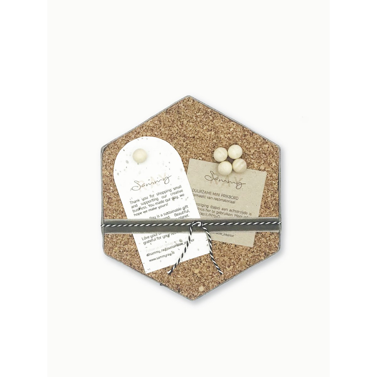 Mini Hexagon Pinnwand Kork - Grau