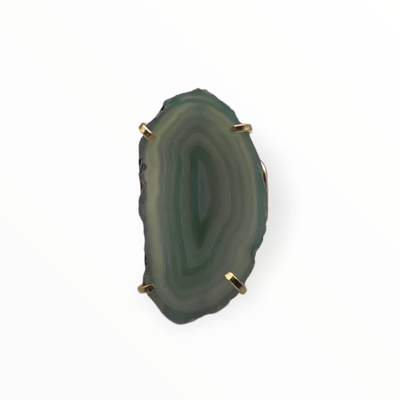 Ring Saudade Grøn agat