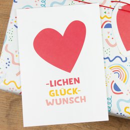 Postkarte "Herzlichen Glückwunsch" aus Recyclingpapier