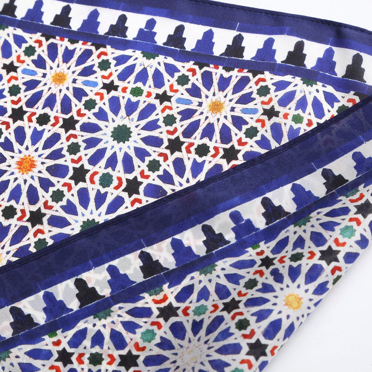 Foulard Carré Bleu Zellige v2