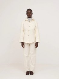 Agenda Cream Fitted Denim Over Shirt