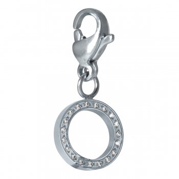 Charm Cercle cosmopolite ouvert en acier inoxydable