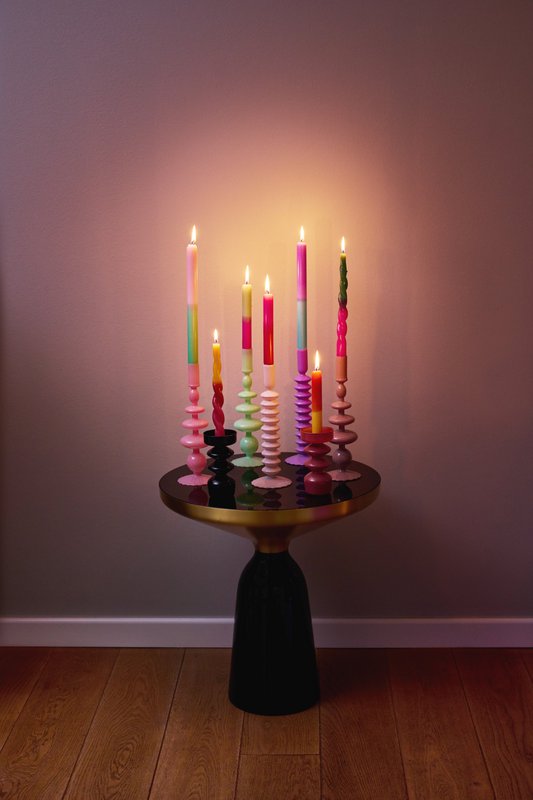 Dip Dye Candle Set: Glitter Rainbow Edition