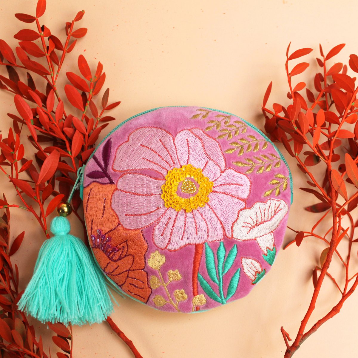 Posy Hot Pink Round Purse