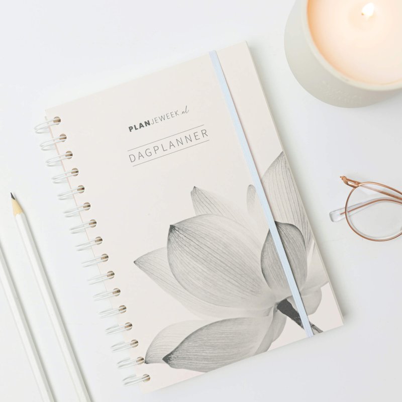 Prikkelarme A5 dagplanner 'Lotus' planboekje met ringband
