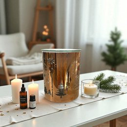 Brændt-parfum julemetallaserskæring-arch & rensdyr mønster-essentiel olier, voks og parfume-aftagelige glasskop-chic chic atmosfære