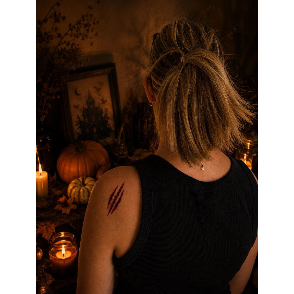 Tatuaje temporal: Rasguños de Halloween x5