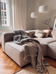 Muslin blanket - light gray-white - 2.20 x 2.50 m MESSE