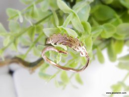 Anello di felce d'oro, gioielli in argento sterling placcato oro rosa, foglia di felce d'oro, regalo per lei, regalo di compleanno per le donne, gioielli fatti a mano