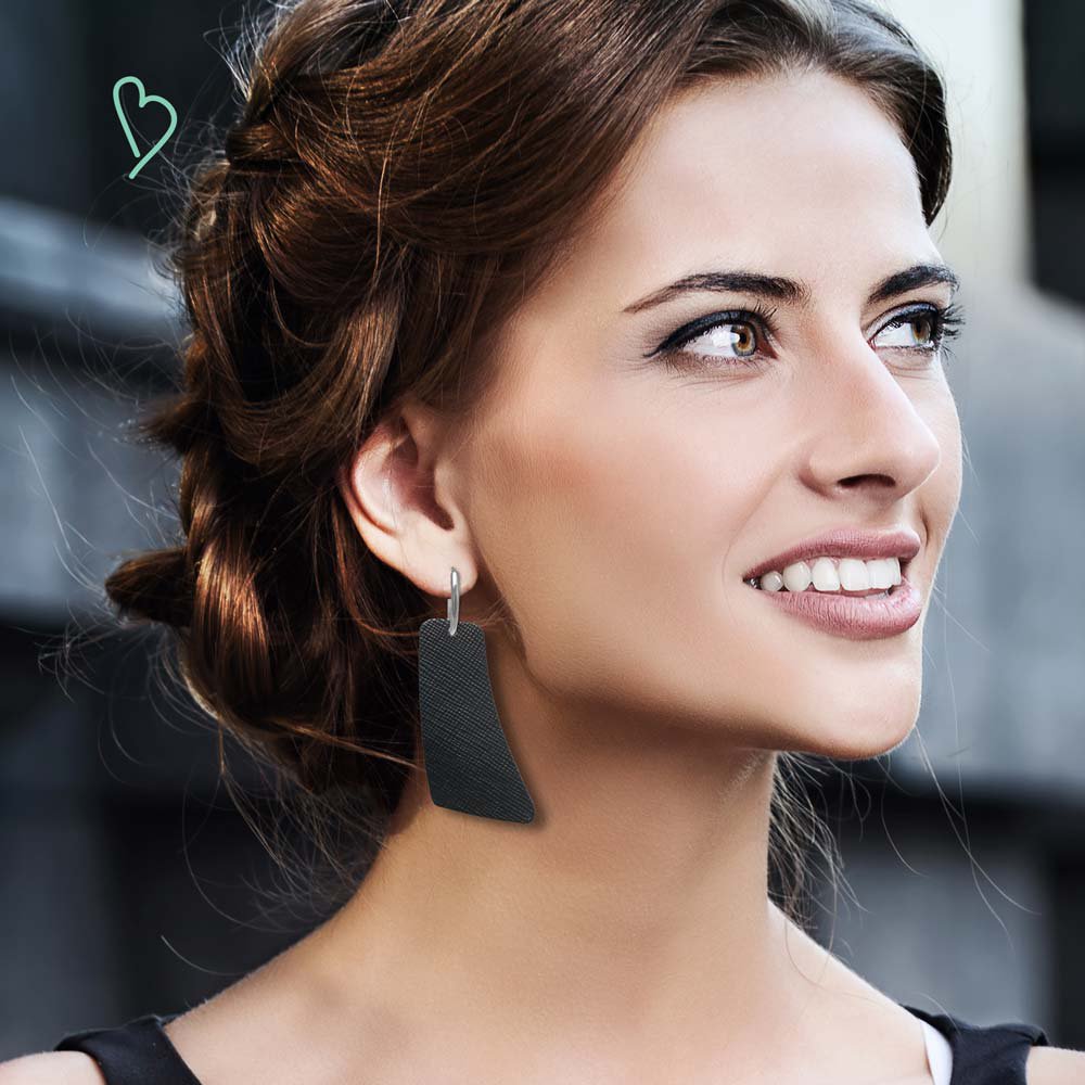 Leren oorbellen 'Flair' Bizarre Black