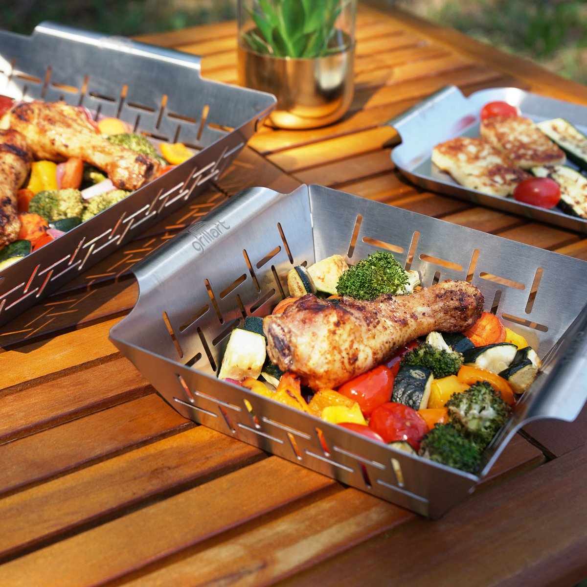 Premium grill basket and grill bowl made of high -quality stainless steel