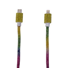 Lightning 1M Typ-C-Kabel im Regenbogen-Strass-18W