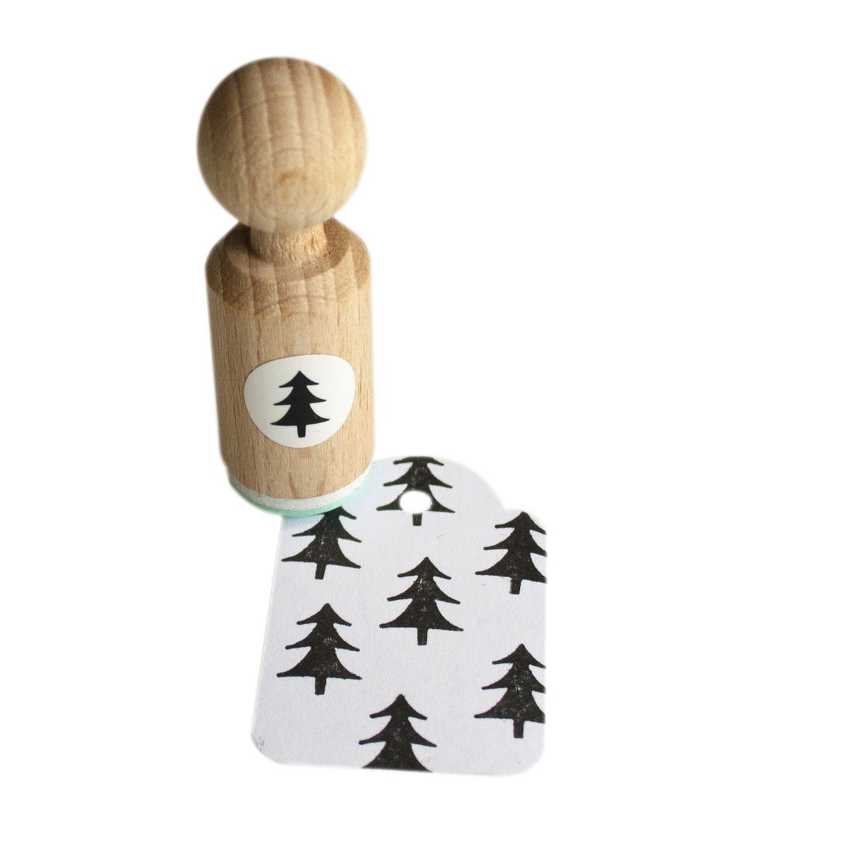 Mini timbre d'arbre de Noël - Timbre en bois pour l'artisanat des fêtes