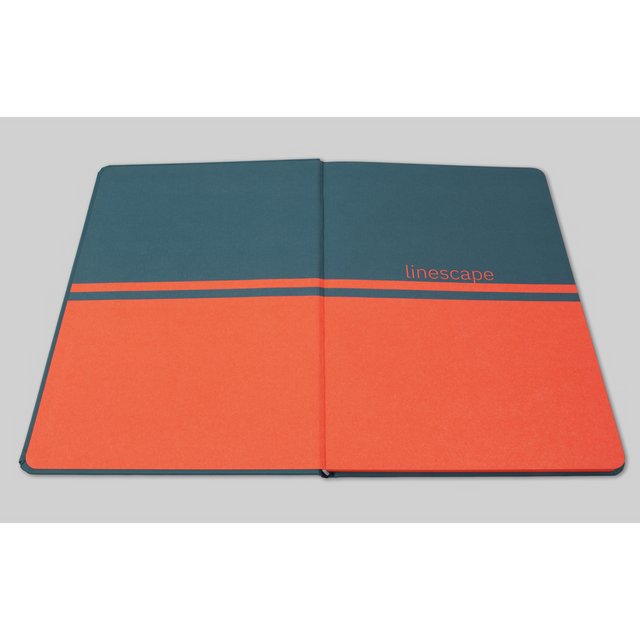 Carnet Linescape Neo A5 l.bleu/ligne papaye 176 pages 80 gr. HC