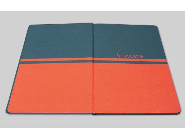 Carnet Linescape Neo A5 l.bleu/ligne papaye 176 pages 80 gr. HC