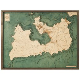 MILOS - Mappa 3D da parete in legno - versione L