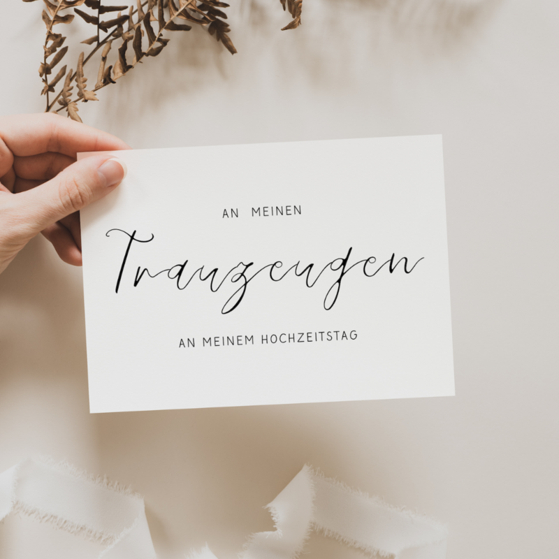 Takkekort til maid of honor og bedste mand "Til min maid of honor på min bryllupsdag"
