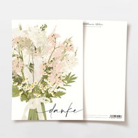 Thank you card 'thank you' with a pink wildflower bouquet