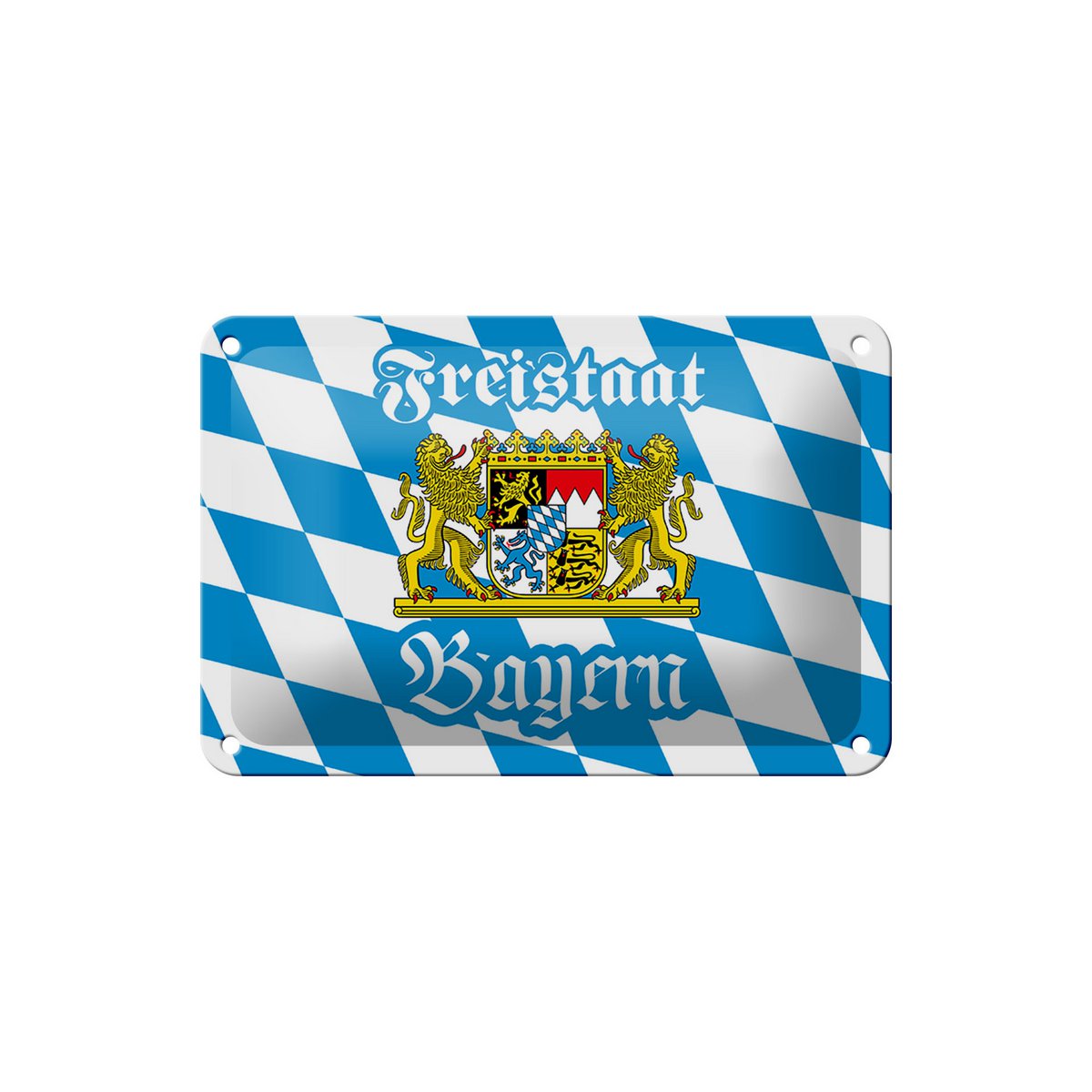 Tin sign Bavaria 18x12cm Free State of Bavaria coat of arms decoration