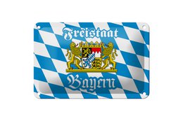 Tin sign Bavaria 18x12cm Free State of Bavaria coat of arms decoration