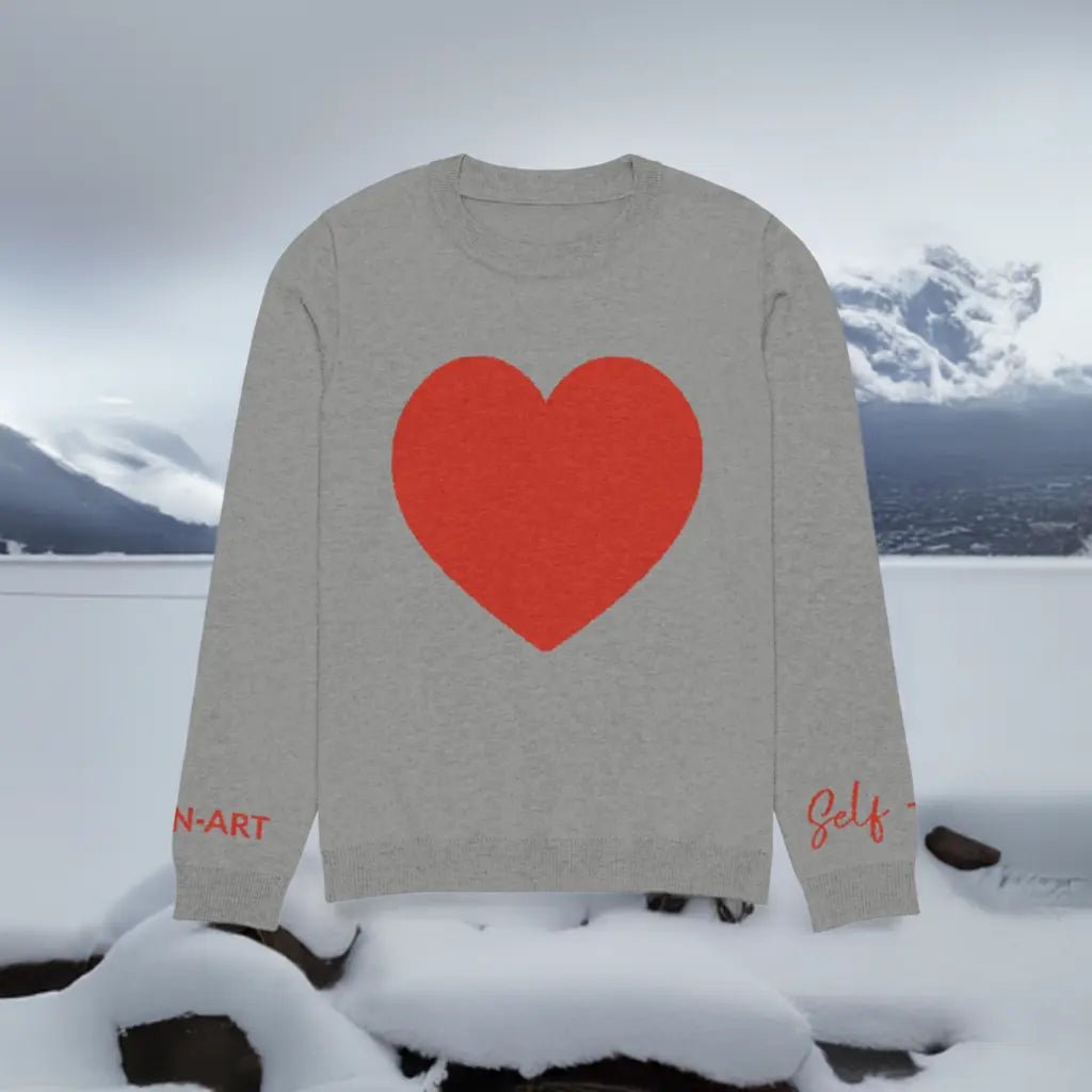 Heart - Strikket sweater med rund hals GRÅ | strikket sweater med rund hals