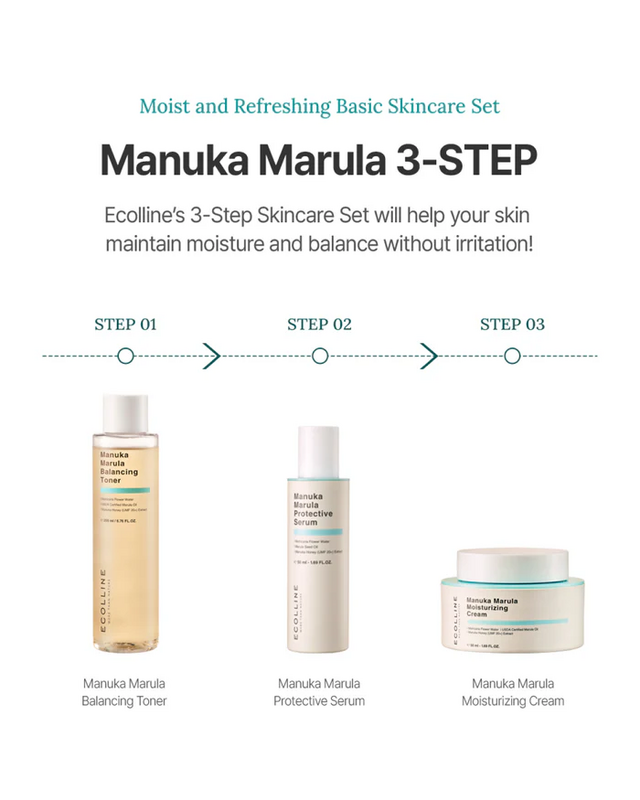 Suero barrera dermocosmético ECOLLINE Clean Beauty | Apoyo al microbioma con miel de Manuka y aceite de marula | Cuidado de la piel COREANO