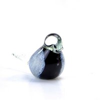 Weißer schwarzer Glasvogel – ø 14 cm – handgefertigt