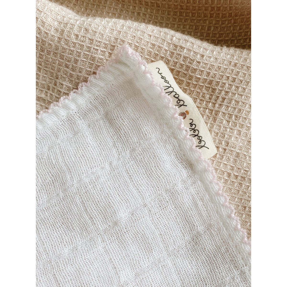 Mousseline avec passepoil au crochet - Passepoil Rose