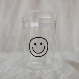 Trinkglas Smiley schwarz (VE = 6 Stk)