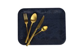 Dienblad plat klein kunstleer reptiel donkerblauw