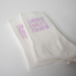 FCKAFDÉ Statement sokker - creme & lavendel