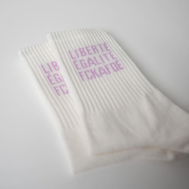 FCKAFDÉ Statement sokker - creme & lavendel
