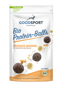 BIO eiwitballen, pinda-banaan, gekiemde hennepzaden