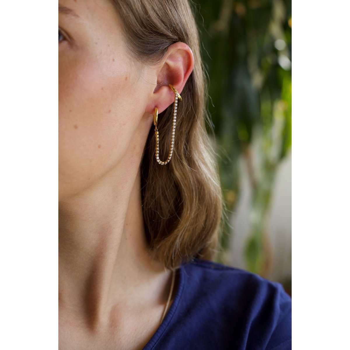 Chesil - Double Piercing Chain Earrings