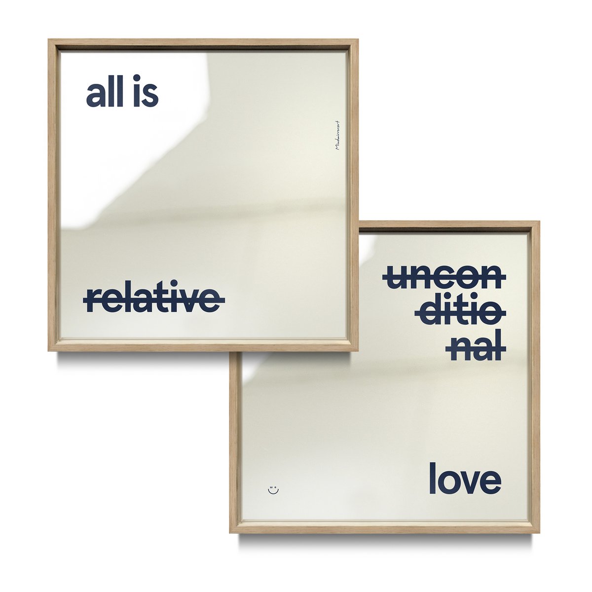 2* 30 x 30 cm + Natural Oak Furnished Aluminum Frame
