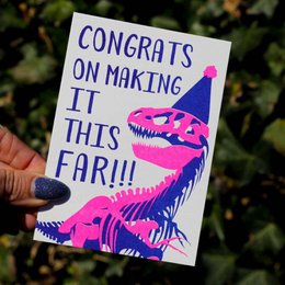 Riso print Congrats t-rex