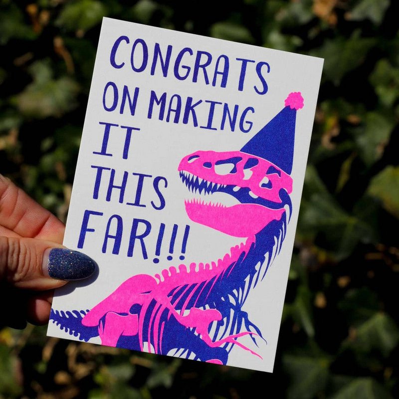 Riso print Congrats t-rex