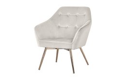BUTACA POLIESTER METAL 74X74X90 VELVET CREMA MB207821