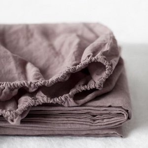 Ashes of Roses Linen Fitted Sheet