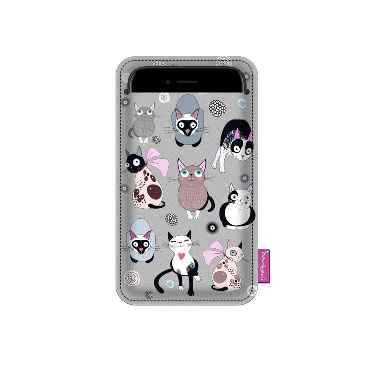 Catnip-smartphonehoes van grijs vilt Bertoni