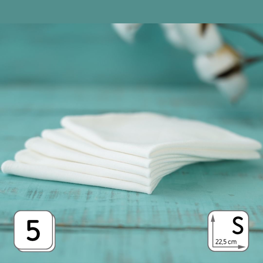 Stoffen zakdoeken, wit, StoffOS verpakkingsmotief PUR of COTTON BRANCH