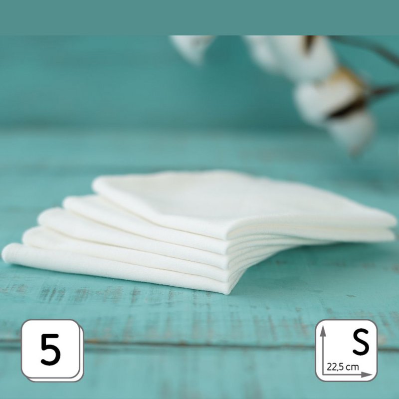 Mouchoirs en tissu, blanc, motif d'emballage StoffOS PUR ou BRANCHE DE COTON