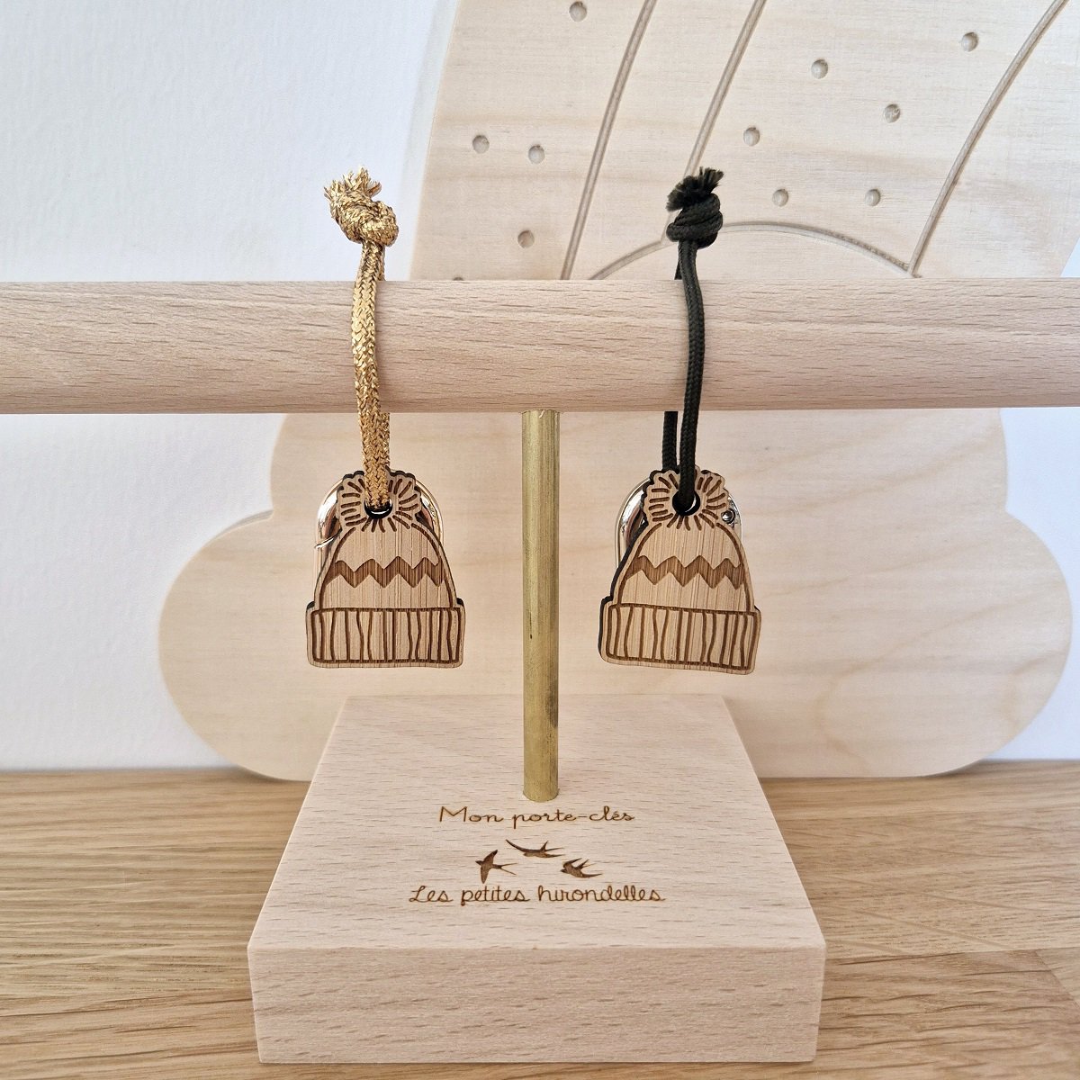 Schlüsselanhänger aus Holz - Beanie
