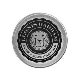 Silver and black beard balm for grooming and conditioning facial hair. Contains natural ingredients to nourish and style the beard.